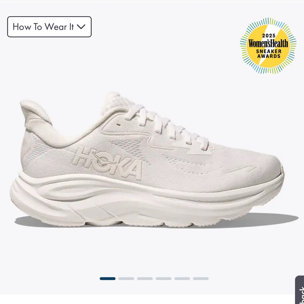 Hoka Clifton 10 Women’s size 8.5D (wide fit) in white good/fair condition